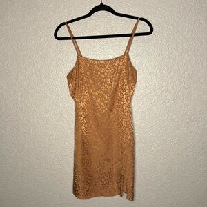 Urban Outfitters Palermo Straight Neck Slip Mini Dress, Medium, Color: Bronze